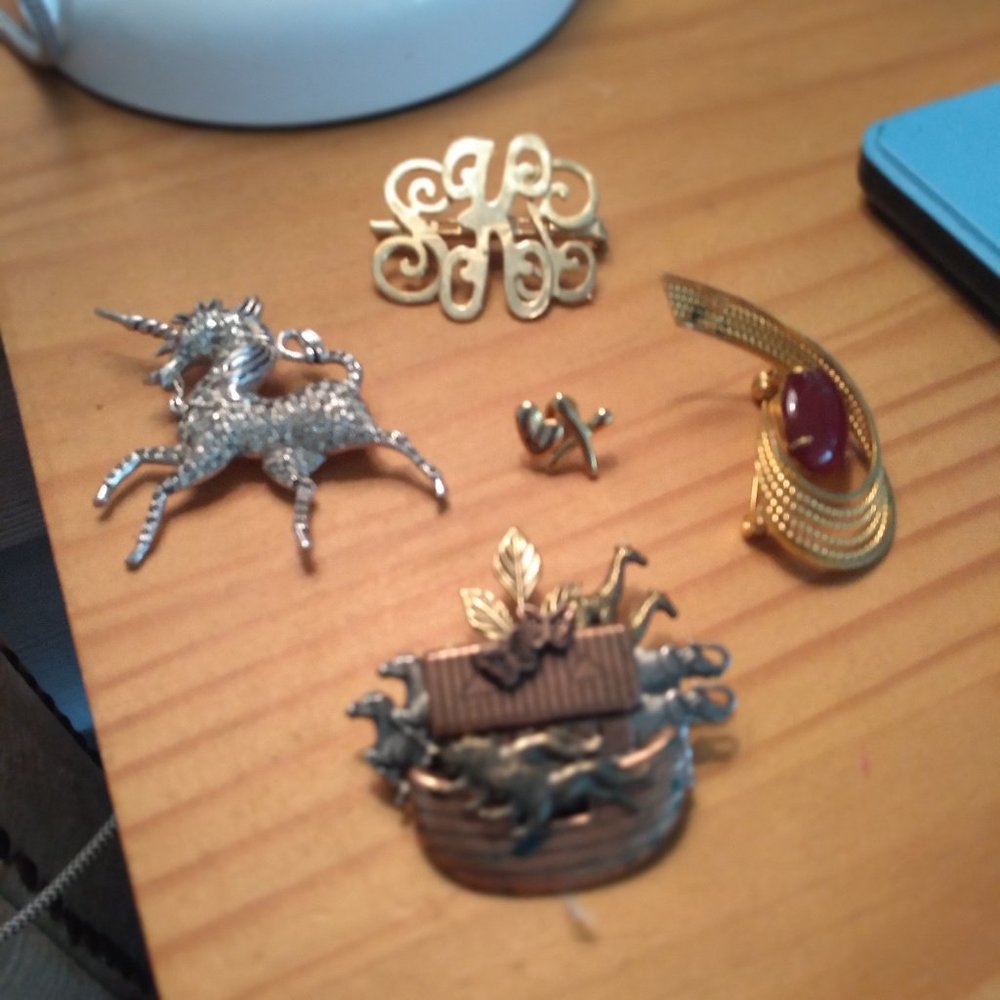 A variety of brooches